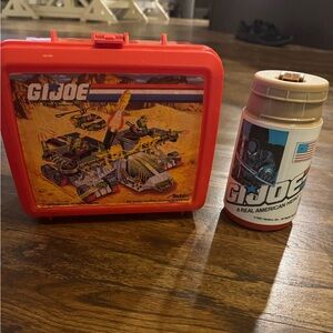 Vintage 1990 Hasbro GI Joe Red Lunchbox with  Thermos